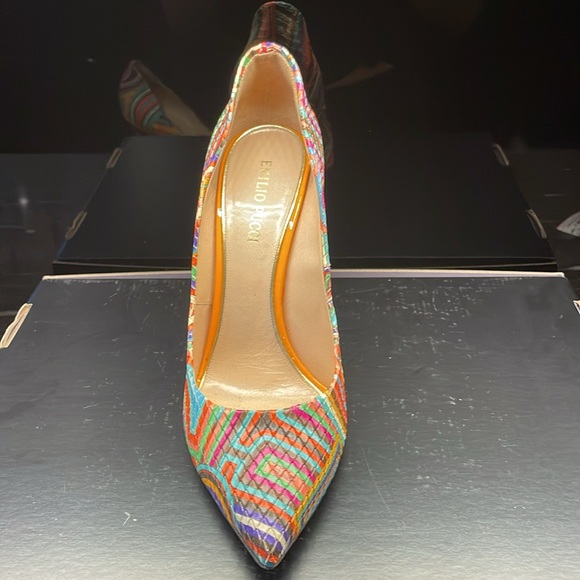 Ladies' leather Emilio Pucci pumps, multi-cllour, soft leather - Picture 3 of 7